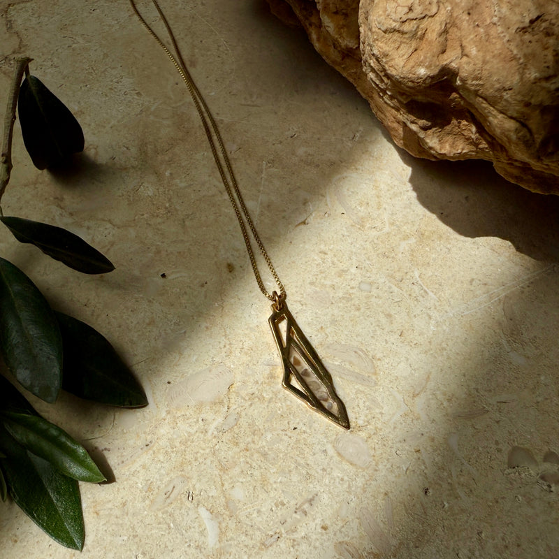 Palestine Map Necklace 21k Gold Plated | Stones from Falasteen