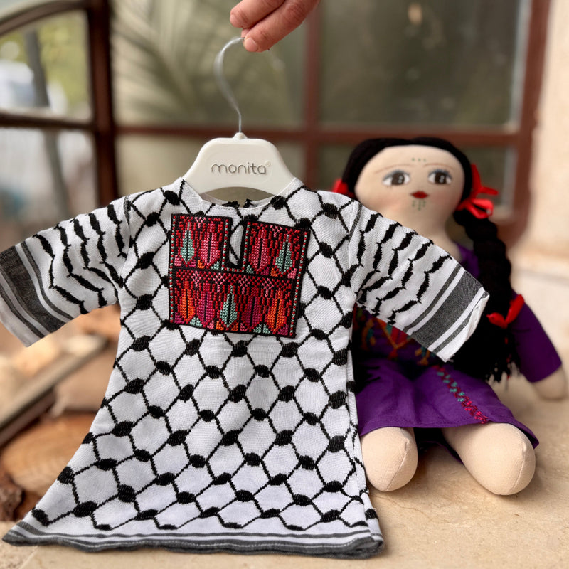 Handmade Dresses with Traditional Palestinian Tatreez Interchangeable Dress for Kids' Dolls