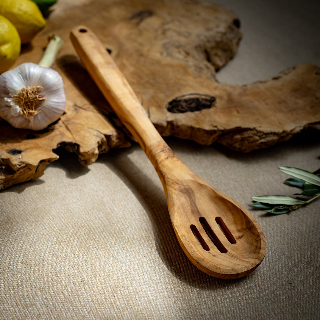 Slotted Spoon in Olive Wood | Hand Crafted from Bethlehem