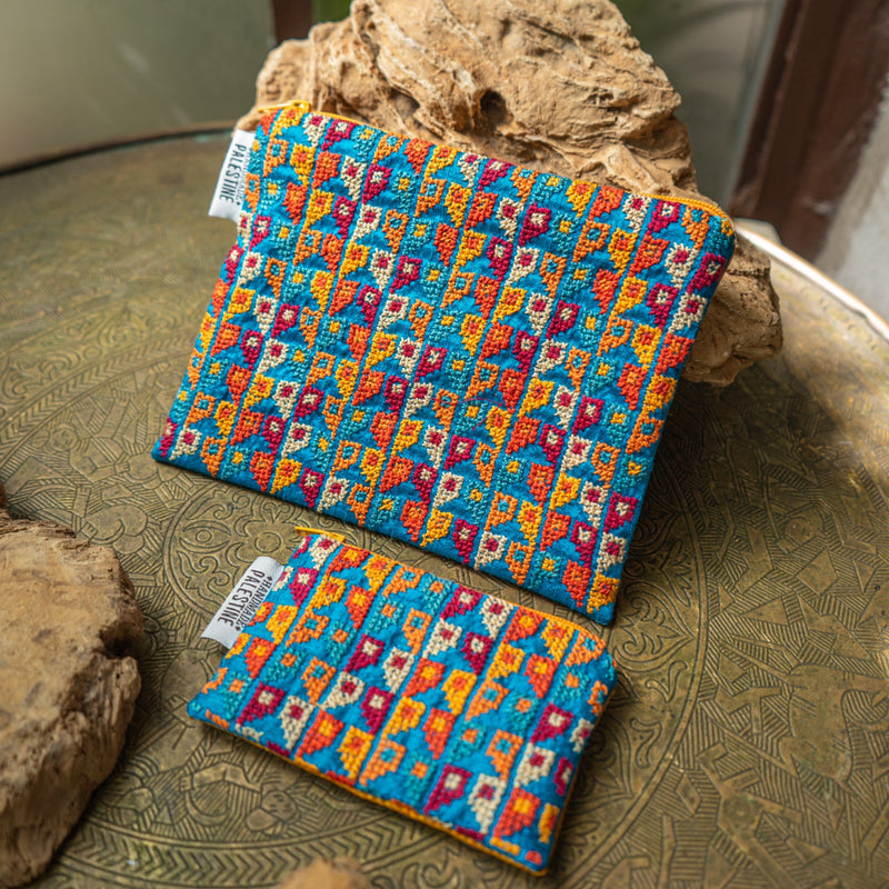 Stunning Full Tatreez Coin Purse and Pouch Gift Set | Hand Stitched in Palestine