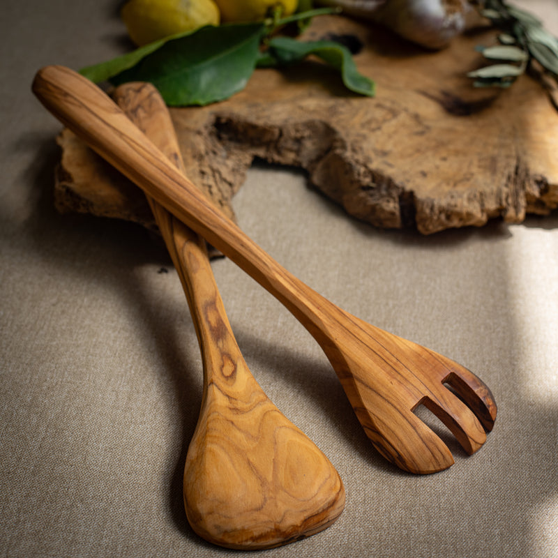 Olive Wood Salad Utensils | Hand Carved in Bethlehem