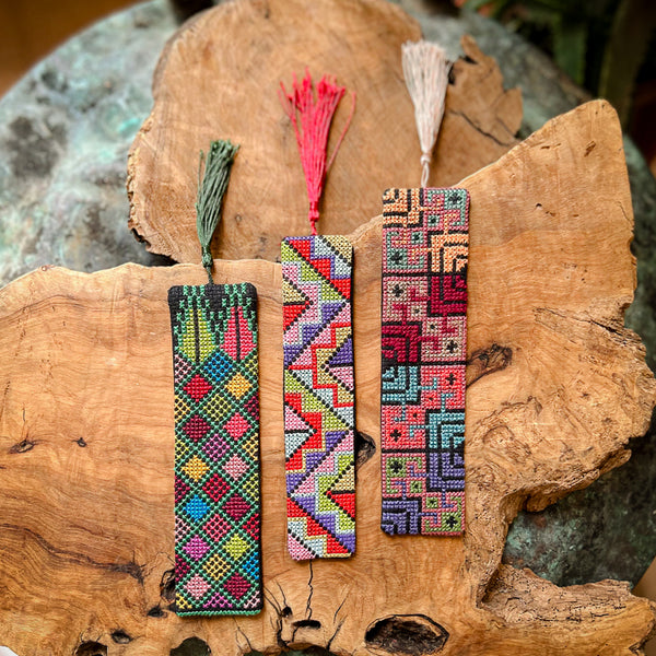 Gifts from Palestine Tatreez Bookmark | Traditionally Handcrafted Embroidery by Women Fairtrade Gifts from Palestine | Handmade Palestine 