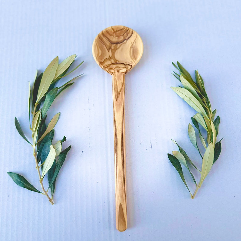 Long Wooden Spoon in Olive Wood | Handcrafted from Palestine