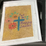 Happy Easter Greeting Cards | Original Sand Art on Handmade Paper from Palestine