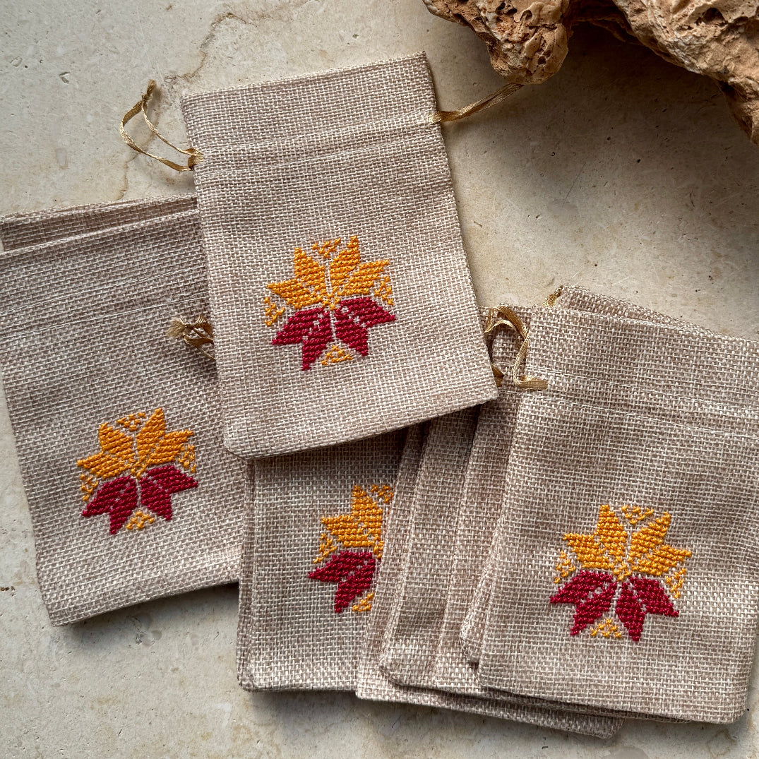 Bundle of 10 Embroidered Gift Pouches from Palestine