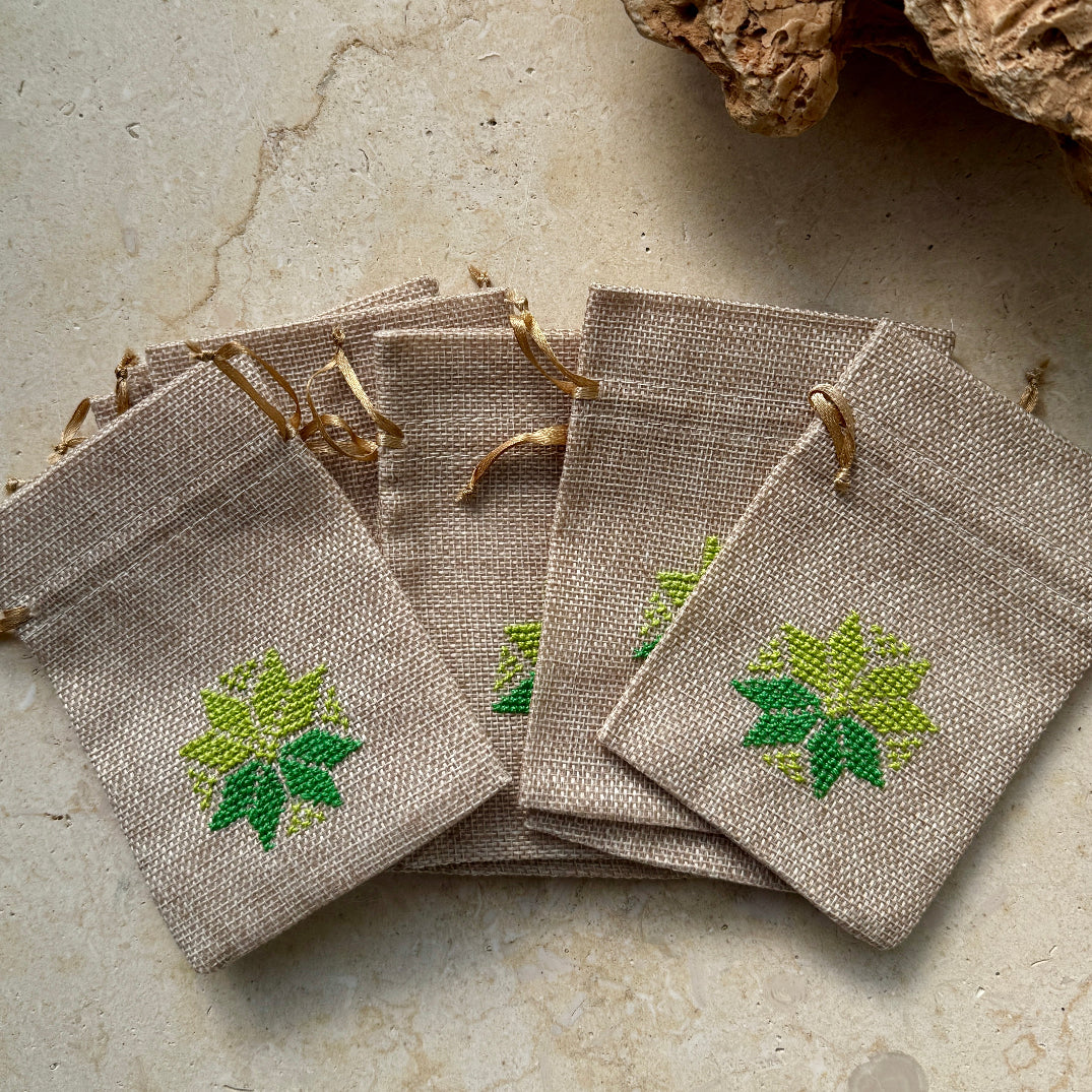 Bundle of 10 Embroidered Gift Pouches from Palestine