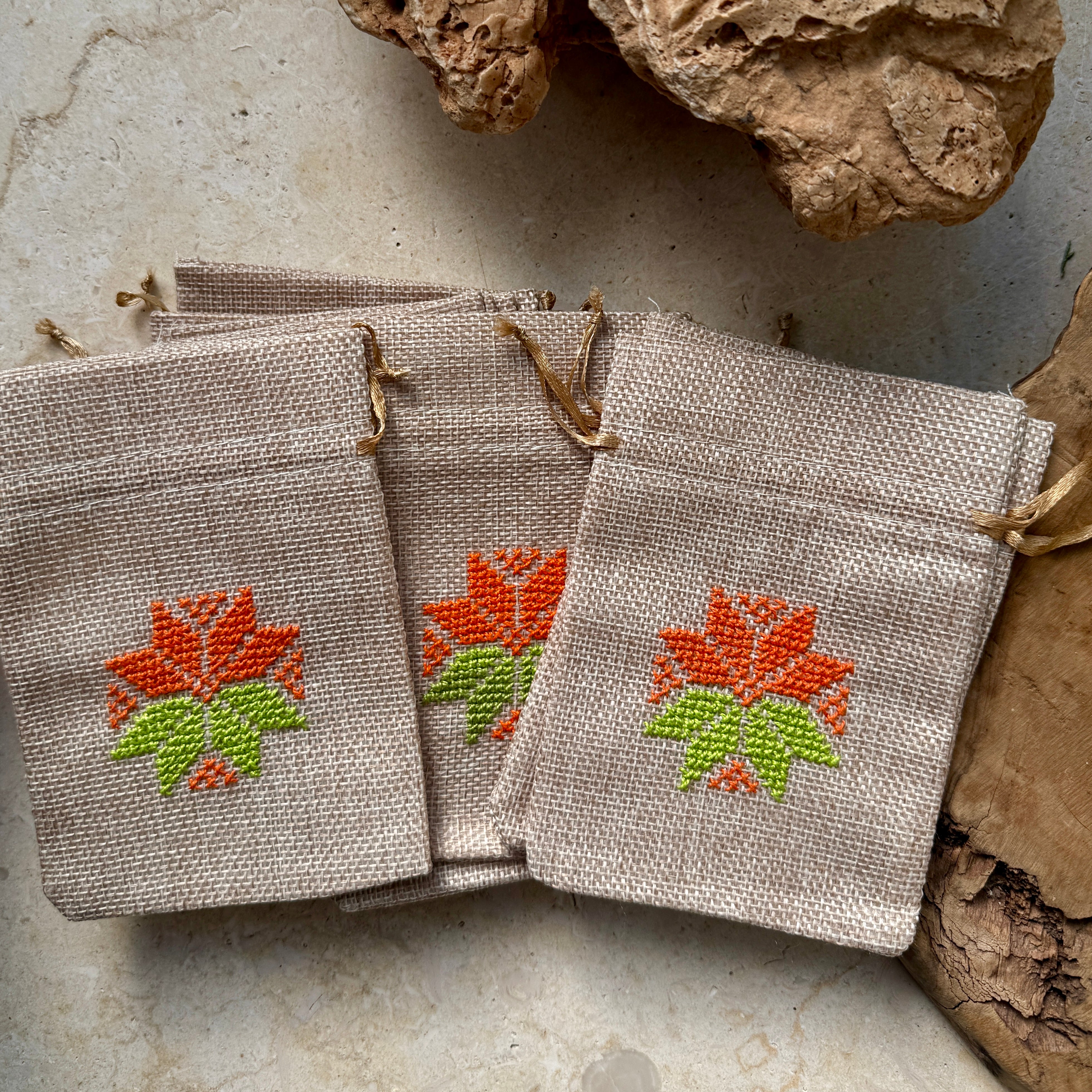 Bundle of 10 Embroidered Gift Pouches from Palestine