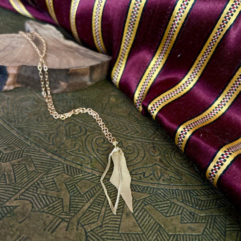 Palestine Double Map Pendant Necklace in Brass | Handmade Jewelry from Palestine