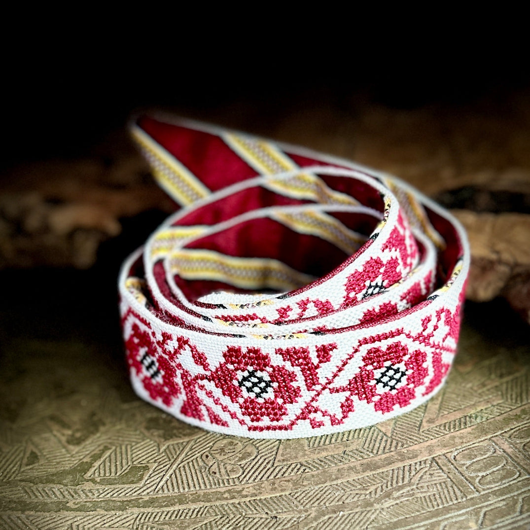 Traditional Tatreez and Saya Floral Bouquet Ribbons | Wedding and Henna Keepsake from Palestine
