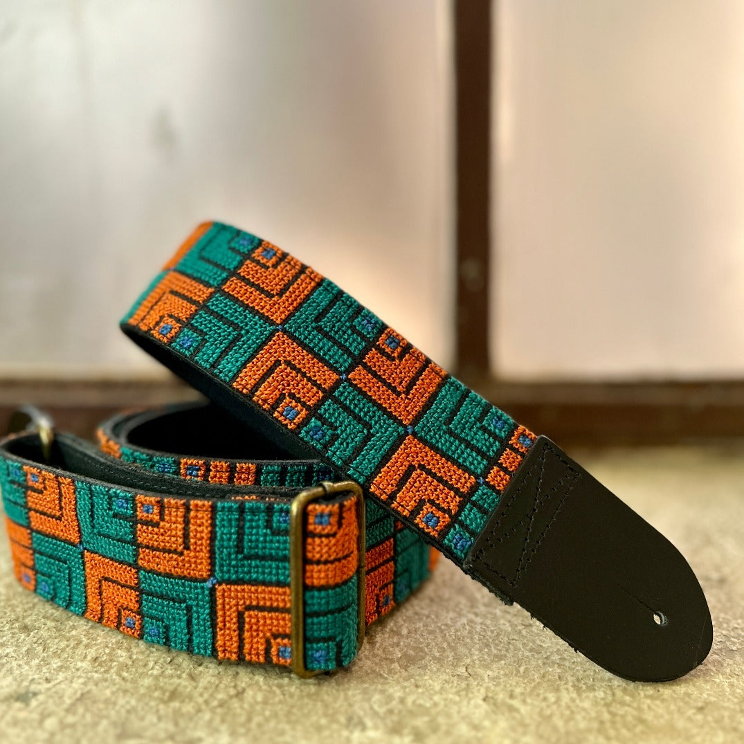 Palestinian Tatreez Guitar Strap | Traditionally Handcrafted Embroidery by Women in Palestine