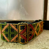 Leather with Embroidered Guitar Strap | Traditionally Handcrafted Tatreez from Palestinian Women