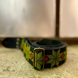 Palestinian Leather and Embroidered Guitar Strap | Traditionally Handcrafted Tatreez from Palestine