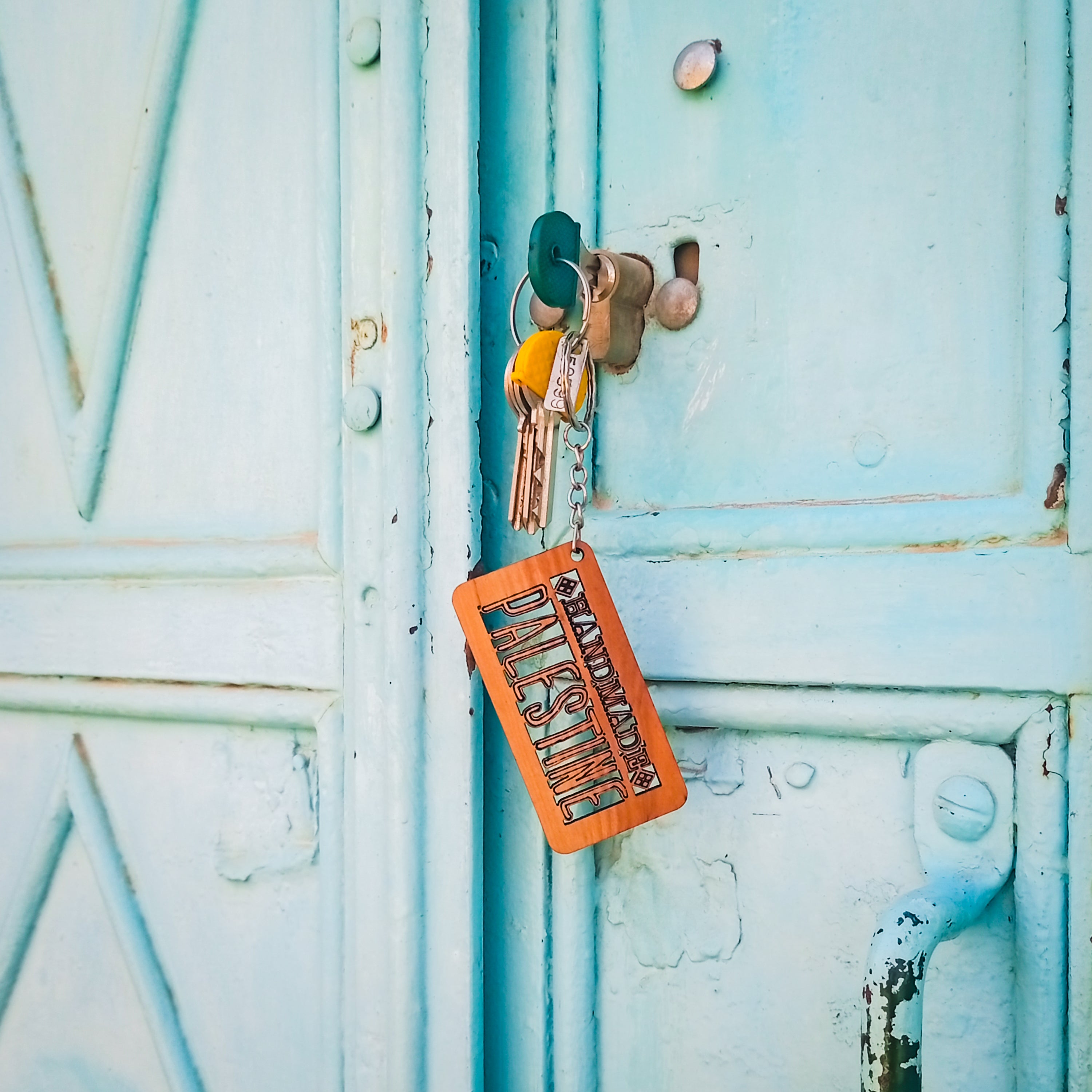 Handmade Palestine Wooden Keychain