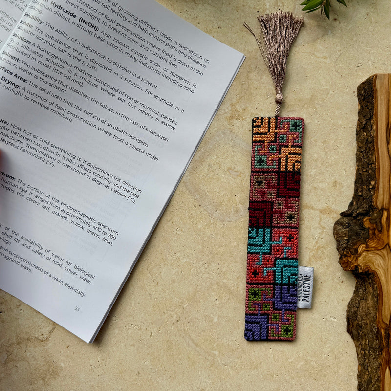Gifts from Palestine Tatreez Bookmark | Traditionally Handcrafted Embroidery by Women