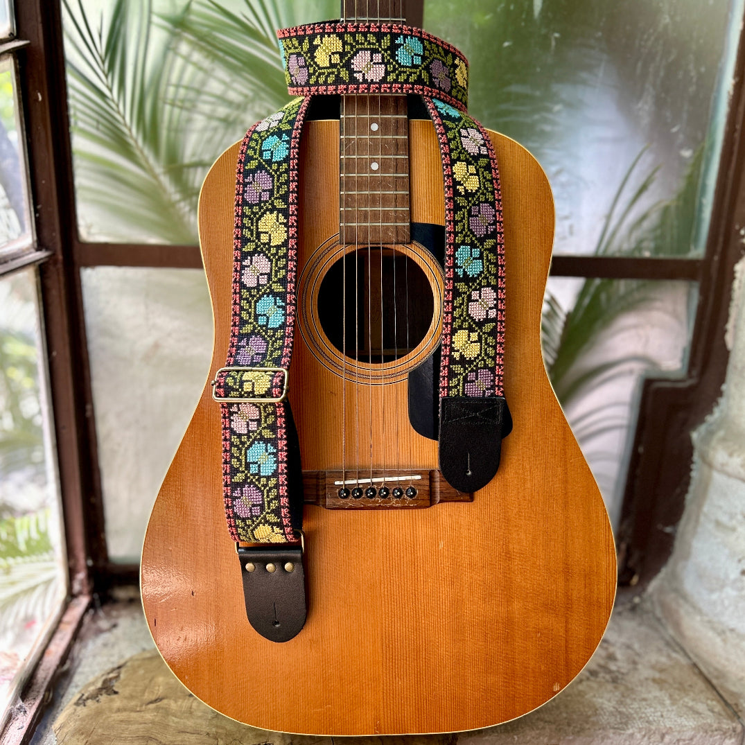 Palestinian Tatreez Guitar Strap | Traditionally Hand Embroidered in Palestine