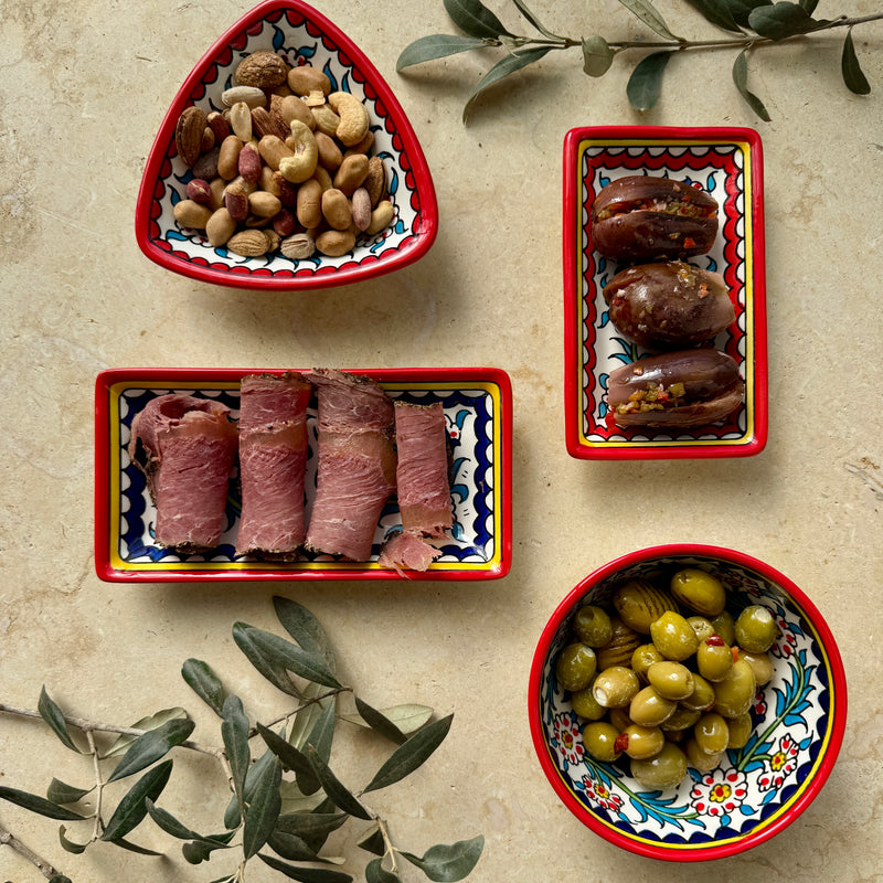 Set of 4 Hebron Ceramic Serving Dishes| Hand Crafted and Painted in Hebron, Palestine