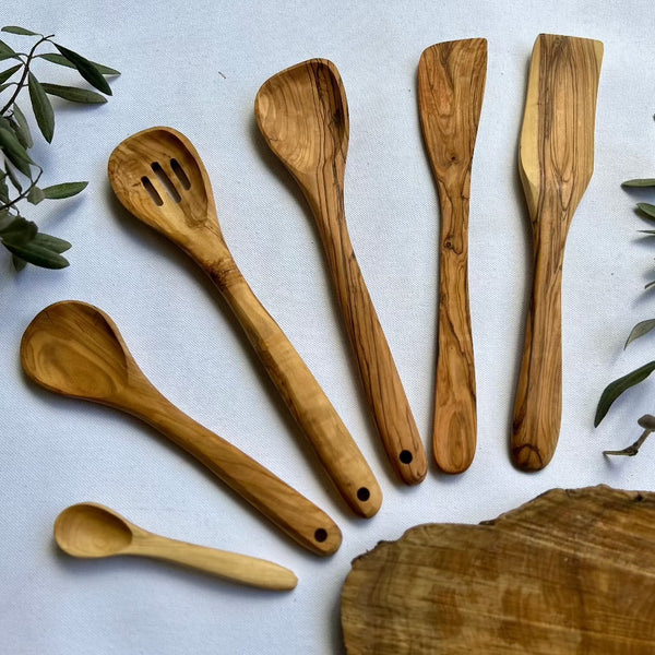 Unique Gifts from Palestine| Olive Wood Perfect Set of Kitchen Utensils
