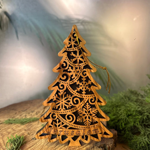 Olive Wood Christmas Tree Ornament | Hand Carved from Bethlehem