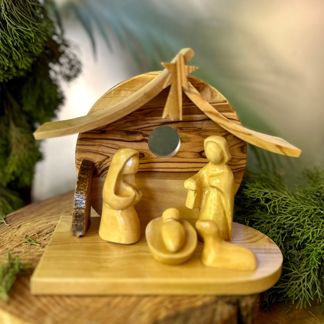 Hand Carved Olive Wood Nativity from Bethlehem