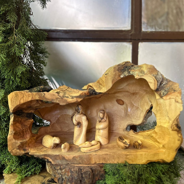 Full Olive Wood Nativity Set with 11 pieces from the Holy Land | Hand Crafted in Bethlehem