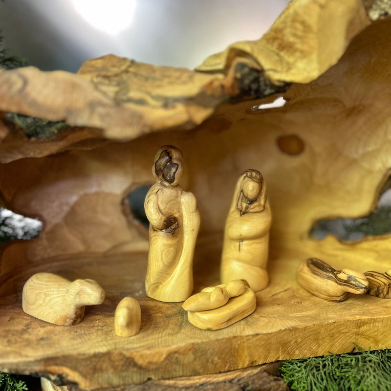 Full Olive Wood Nativity Set with 11 pieces from the Holy Land | Hand Crafted in Bethlehem