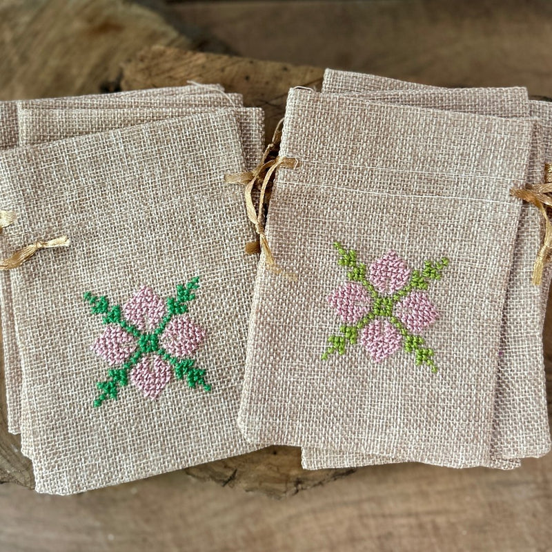 *New* Bundle of 10 Handmade Embroidered Gift Pouches from Palestine with Tatreez