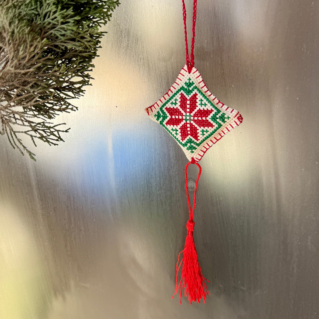 Palestinian Tatreez Ornaments  | in Hand Stitched by Women Artisans in Palestine