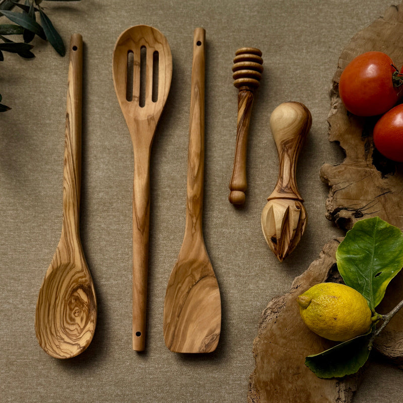 Curated Olive Wood Kitchen Set | Gift Box for the Foodie | Hand Carved from Bethlehem