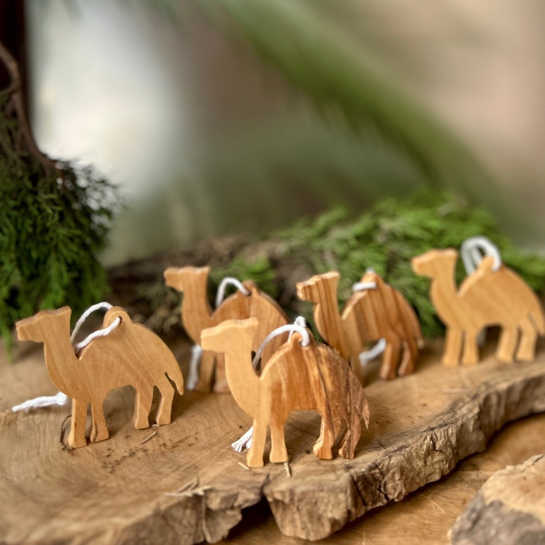 Olive Wood Animal Ornaments | Set of 5 | Handcrafted from Palestine