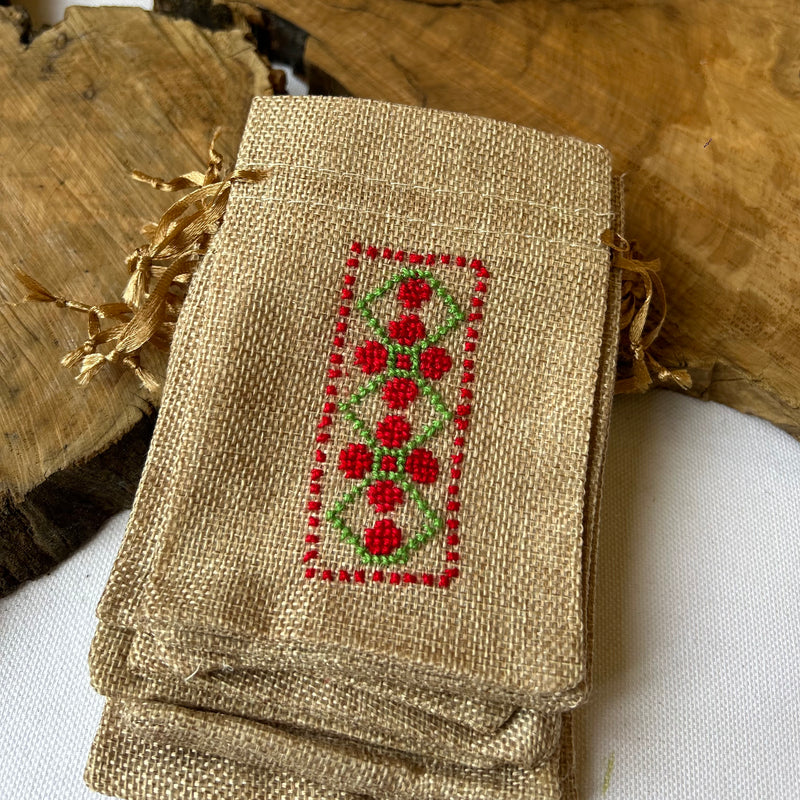 *New* Bundle of 10 Embroidered Gift Pouches from Palestine