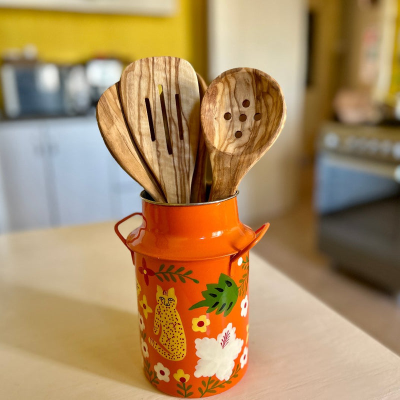 Limited Edition Set of 5 Olive Wood Kitchen Spoons and Spatulas | Perfect Wooden Kitchen Utensils