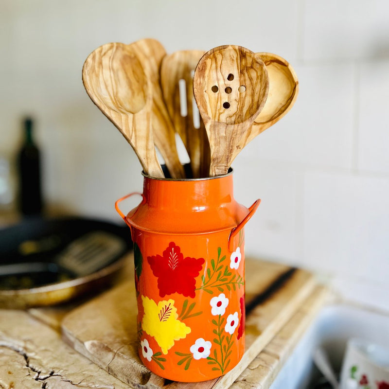 Limited Edition Set of 5 Olive Wood Kitchen Spoons and Spatulas | Perfect Wooden Kitchen Utensils