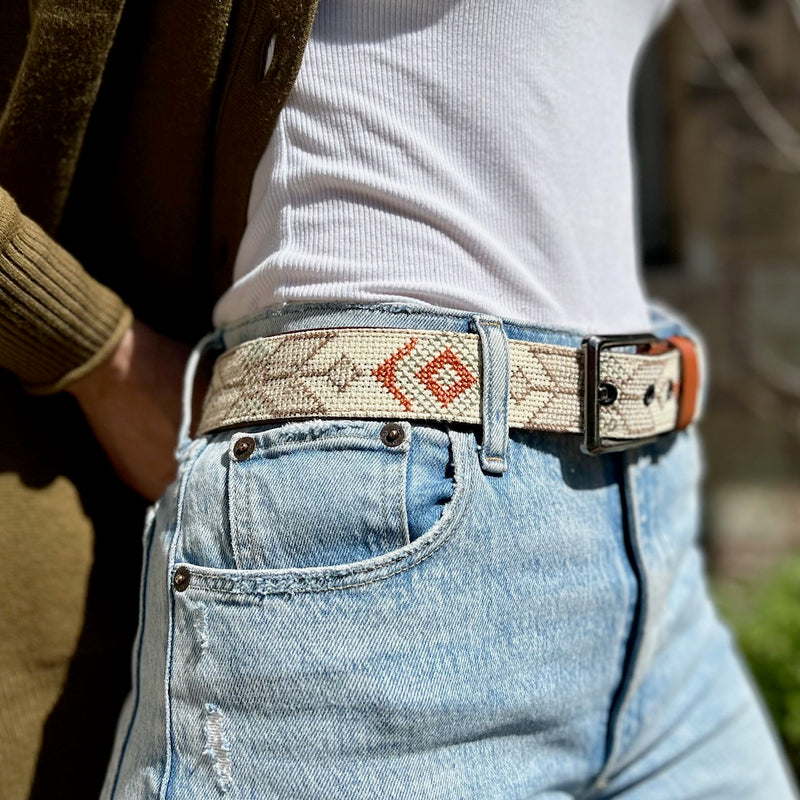 RESTOCKING TODAY: Palestinian Traditional Tatreez - Genuine Leather Belt with Hand Embroidery From Palestine