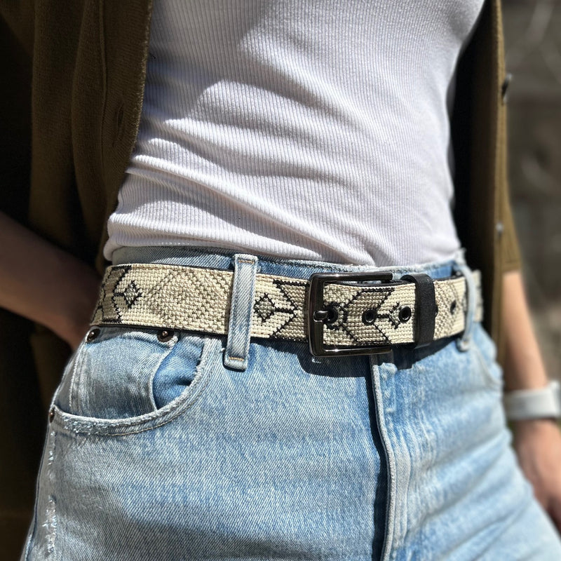 Palestinian Traditional Tatreez - Genuine Palestinian Leather Belt with Hand Embroidery From Palestine