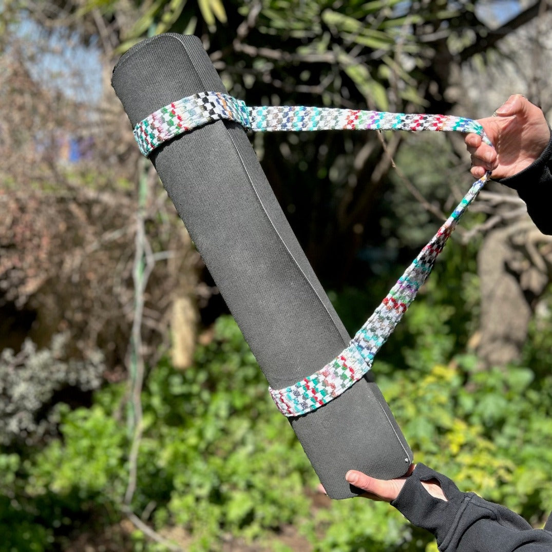 Yoga Mat Strap in Palestinian Keffiyeh Fabric Supports Women Artisans