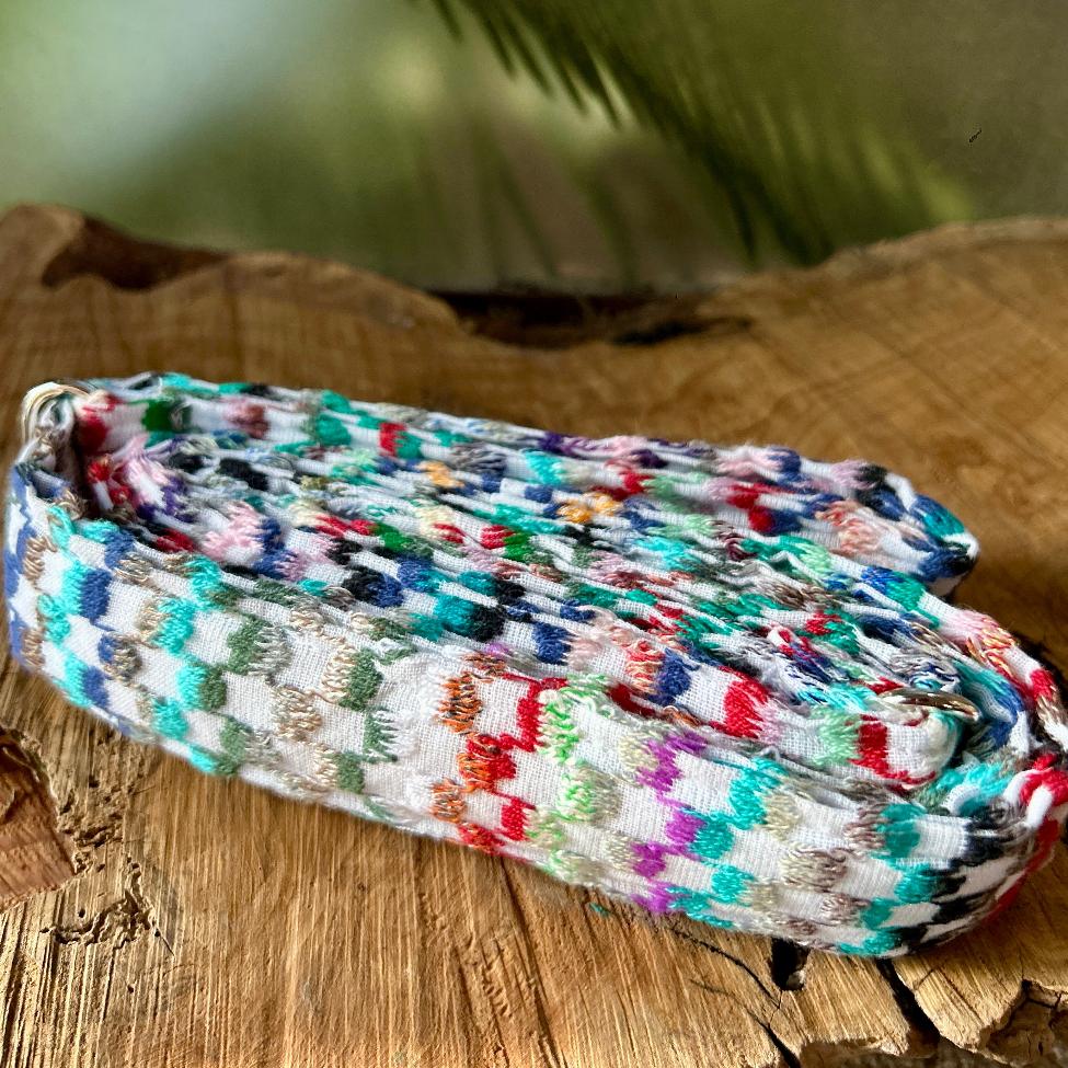 Yoga Mat Strap in Palestinian Keffiyeh Fabric Supports Women Artisans