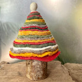 Hand Felted Christmas Tree on Olive Wood | Holiday Decoration