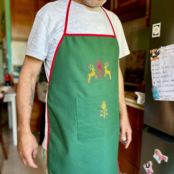 Christmas Apron with Palestinian Cross Stitch from Palestine