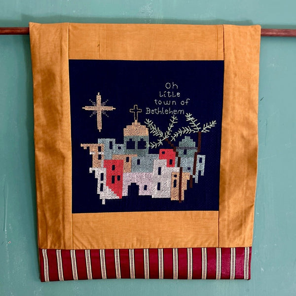 Oh Little Town of Bethlehem | Handmade Holiday Wall Hanging with Palestinian Landscape