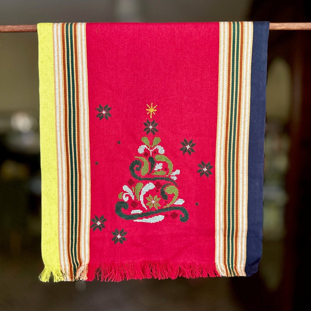 Hand Crafted Christmas Wall Hanging with Palestinian Embroidery