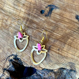 Gaza Strawberry Earrings | Hand Carved Brass Earrings Arabic Calligraphy