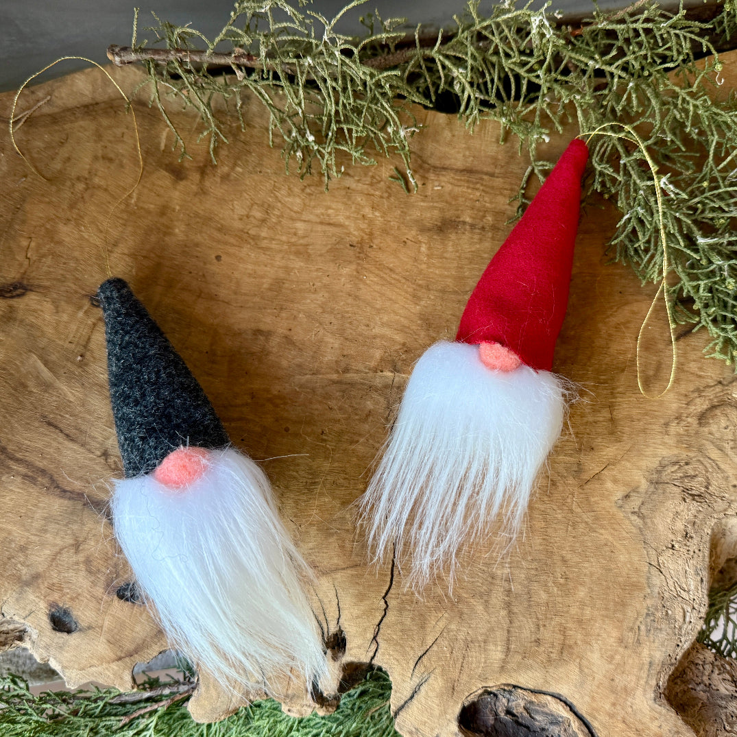 Christmas Gnome Tiny Ornaments in Handmade Felt