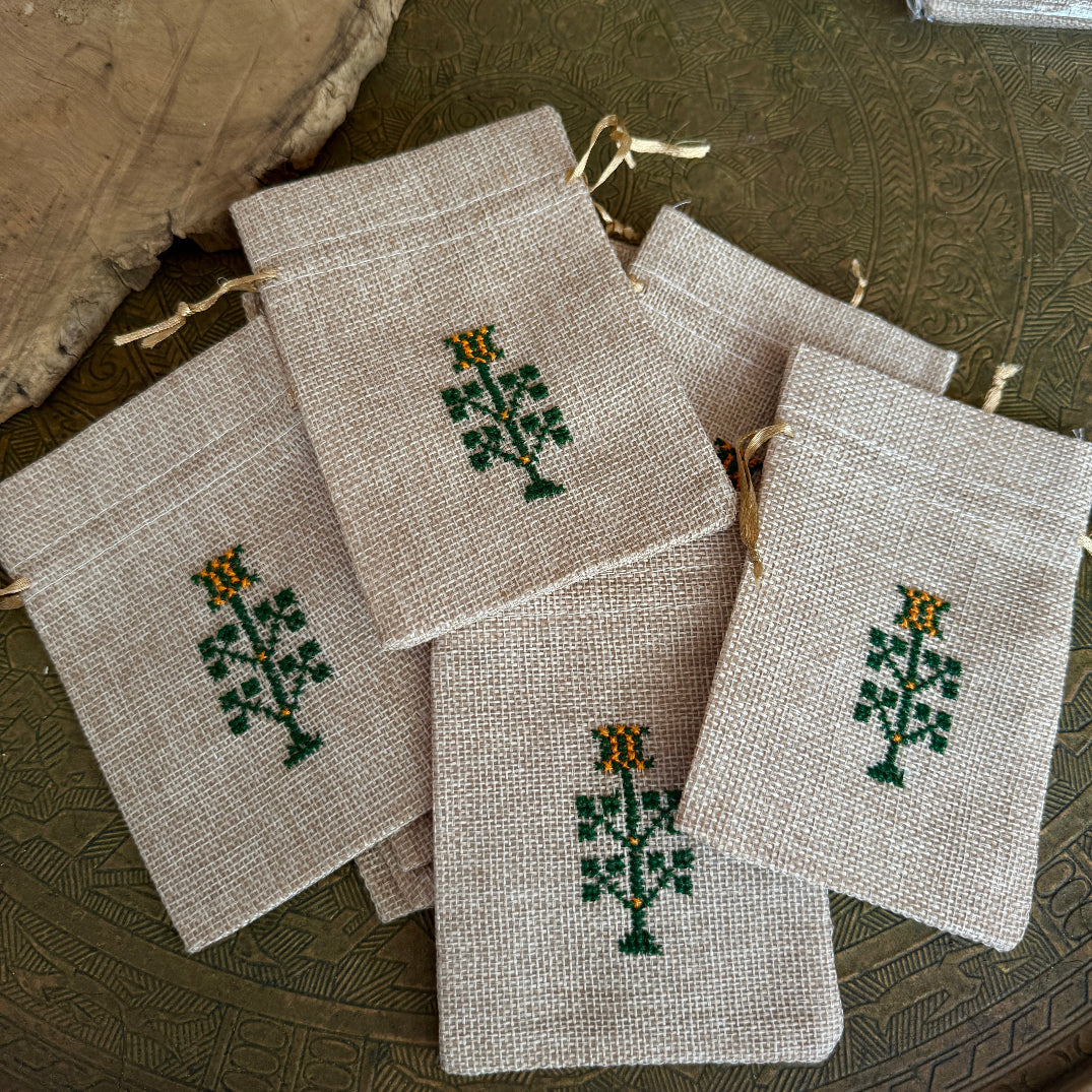 Bundle of 10 Embroidered Gift Pouches from Palestine