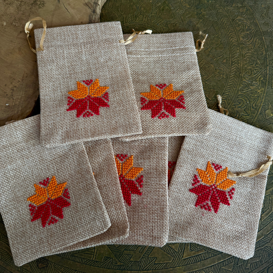 Bundle of 10 Embroidered Gift Pouches from Palestine