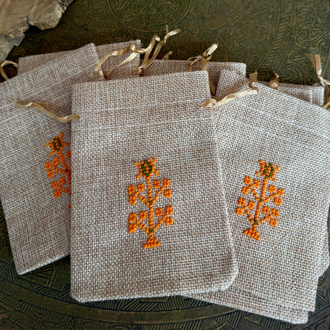 Bundle of 10 Embroidered Gift Pouches from Palestine