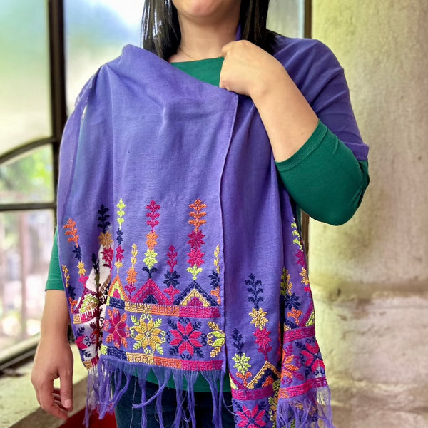 Traditional Palestinian Tatreez Shawl | Hand Embroidered in Palestine | Narrow in Summer Fest