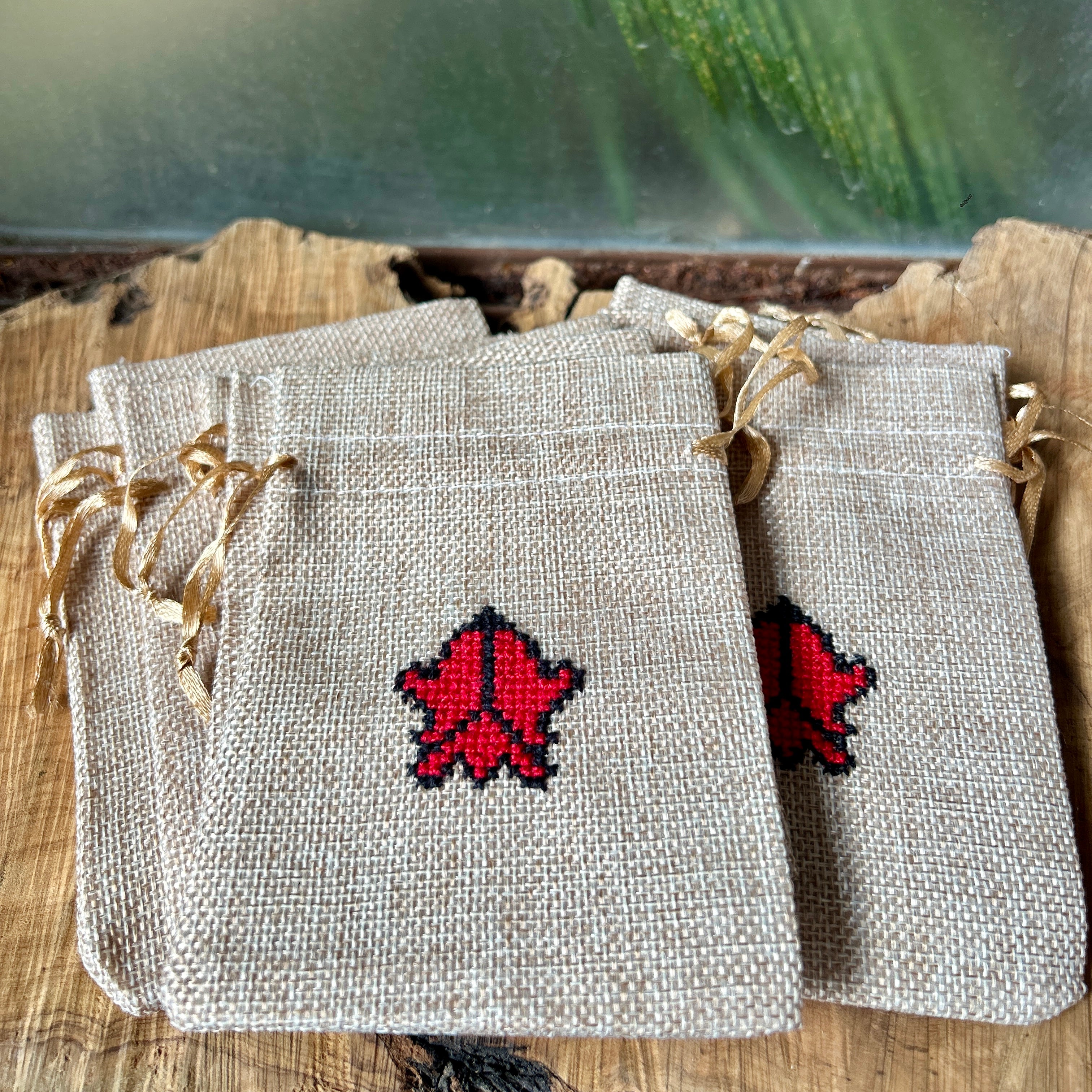 Bundle of 10 Embroidered Gift Pouches from Palestine