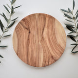 Large Round Olive Wood Plate | Hand Crafted in Palestine