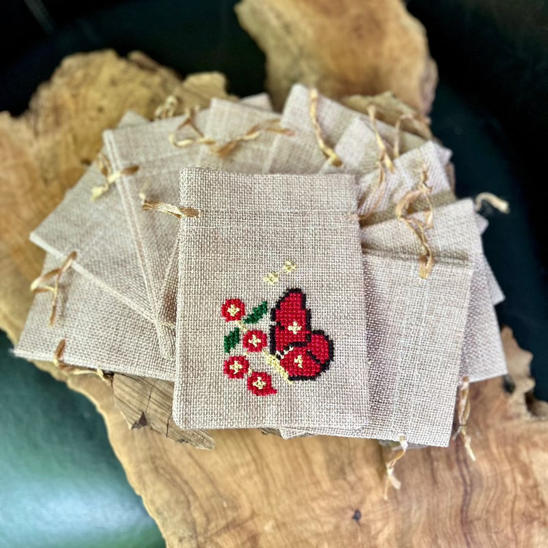 *New* Bundle of 10 Embroidered Gift Pouches from Palestine with Tatreez