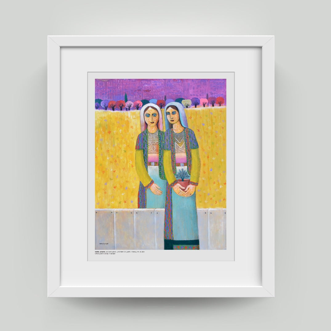 Art - Palestinian Art Prints - Sisters By Nabil Anani